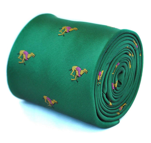 dark green with racing greyhound dog tie